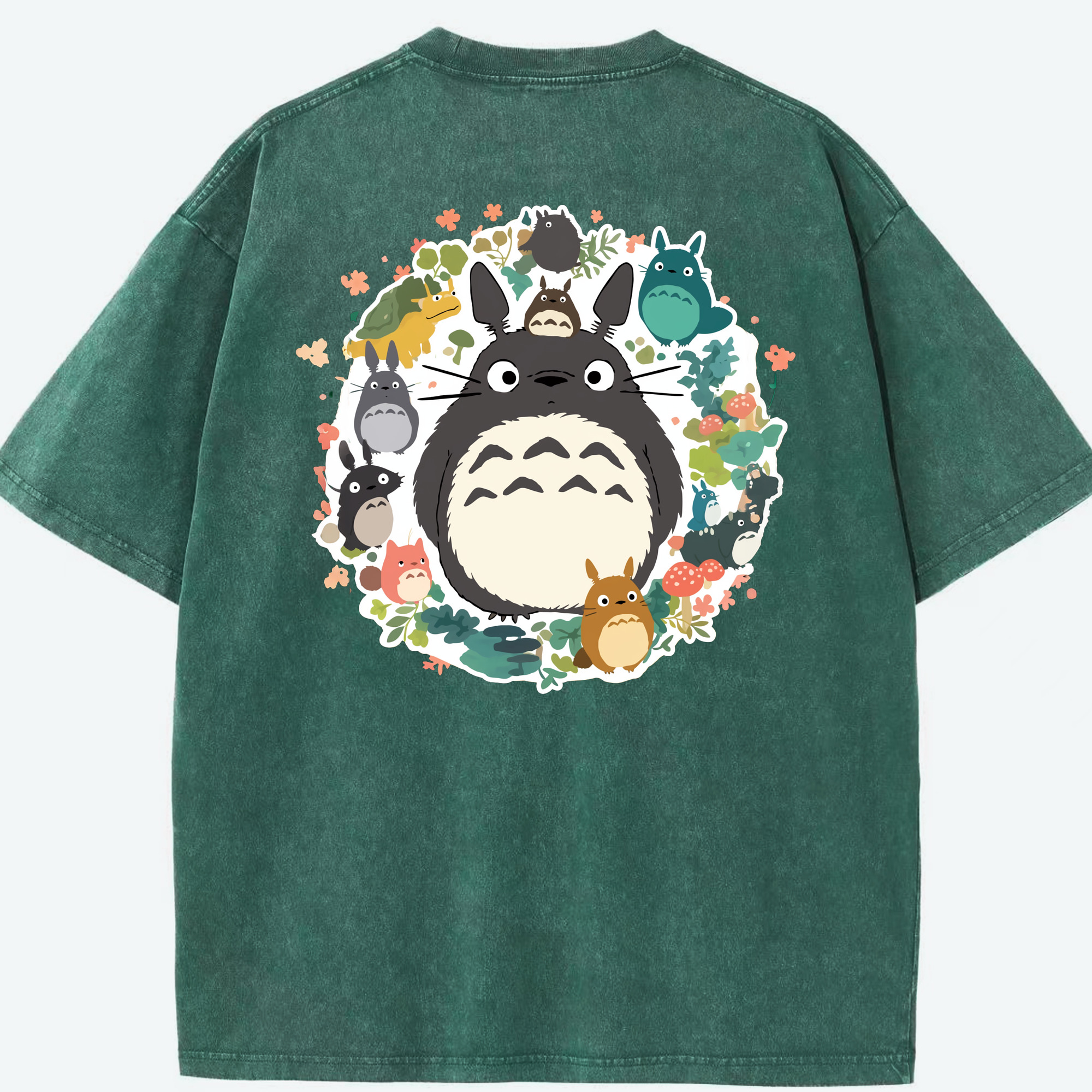 （画像用） となりのトトロ 草壁メイ 草壁サツキ My Neighbor Totoro Satsuki Kusakabe Mei Kusakabe 綿100% ヴィンテージ風 半袖Tシャツ（背面プリント）